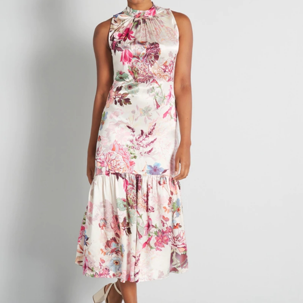 Modcloth Phantom Floral v-back dress